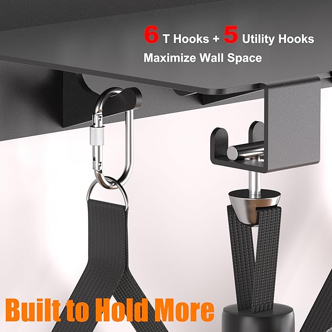 TRUSOON Tonal Accessories Shelf, 16.76" Heavy Duty Steel Wall Mounted Floating Storage Rack with T-Bracket Lock Hangers, Compatible with Various Home Gym Accessories, Black