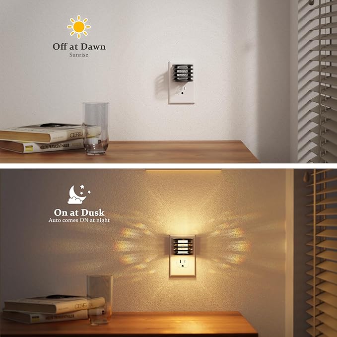 JandCase LED Night Light, [2 Pack] Bubble Night Lights Plug into Wall, Dimmable Nightlight with Dusk to Dawn Sensor, Amber/3000K/5000K & 5 Brightness Levels, for Bedroom Bathroom Hallway