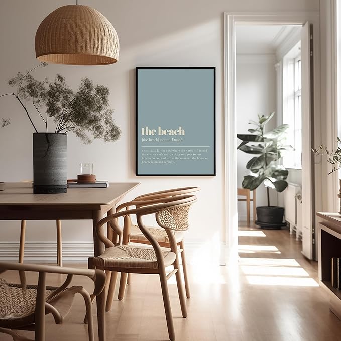 Poster Master Definition of The Beach Print - Typography Poster - Dictionary Art - Gift for Men & Women - Minimal Decor for Bedroom, Living Room or Dorm - 11x14 UNFRAMED Wall Art
