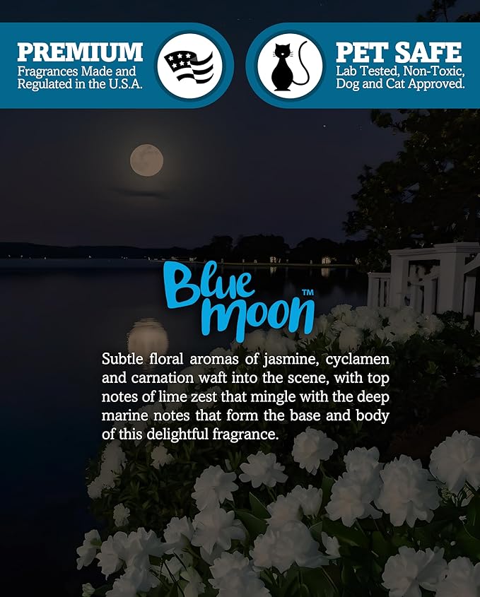 Shortie's Candle Company Blue Moon Premium Tealight Candles - Highly Scented with Essential Oils - 6 Blue Tea Lights - Beautiful Candlelight - Made in the USA - Fresh & Clean Collection