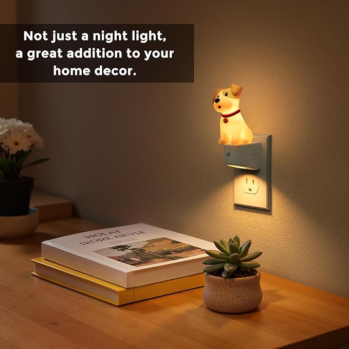 L LOHAS LED Night Light for Kids,3D Cute Puppy Night Lights,Schnauzer with Dusk to Dawn Sensor, RGB+Soft White 3000K,Dog Night Light,Birthday Gift Nightlight for Kids, Room Decor,2Pack