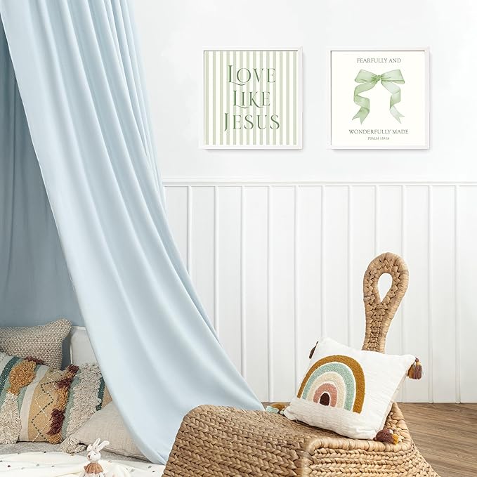 LARTSFRO Coquette Sage Green Bow Jesus Wall Art Decor Posters, Green Bow Christian Room Bedroom Bathroom Wall Art Decor Aesthetic for Teen Girls Gifts, Inspirational Bible Verses Bow Wall Decor, 10x10 Inch Set of 4 Bow Pictures(UNFRAMED)