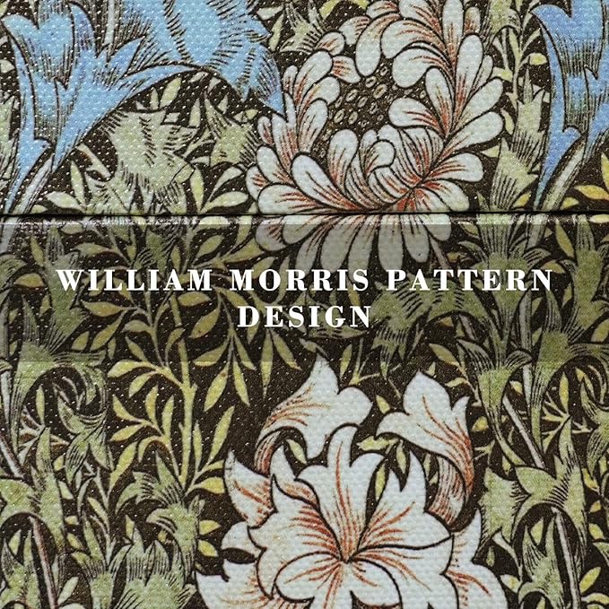 Vintage Decorative Storage Box with Handle, Retro Floral William Morris Keepsake Organizer Chest for Jewelry, Trinkets, Gift Packaging and Home Decor, 7 x 5.6 x 4.7 Inch