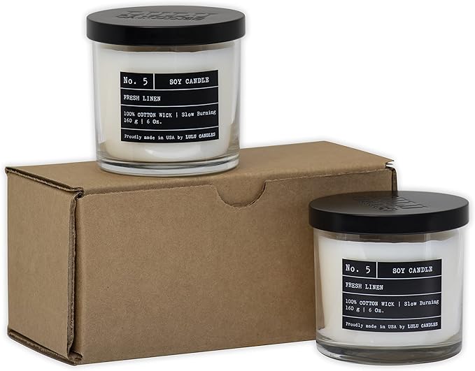 Lulu Candles | Cedarwood Infused Mango | Luxury Scented Soy Jar Candle | Hand Poured in The USA | Highly Scented & Long Lasting- 6 Oz. 2 Pack