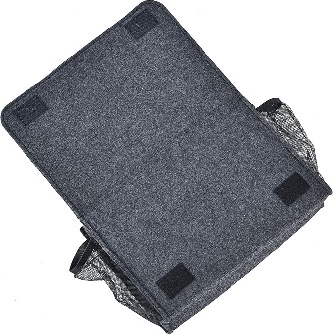 Zafit Bedside Caddy, Large Size Bedside Storage Organizer Bedside Organizer Caddy for Magazine Remotes Phone (13.4'' x 18.1'' Plus Size, Dark Grey)