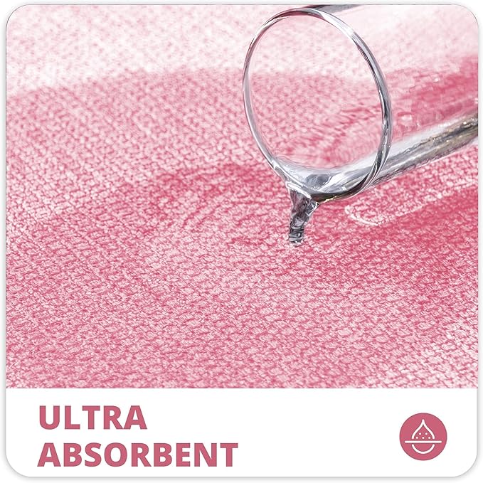 Bosap Bathroom Rugs Set 2 Pieces,Thin Bathroom Mats,Toilet Rugs,Quick Dry,Non-Slip,Machine Washable,Low Pile,Absorbent Bath Mats,Shower,Sink,Home Decor Accessories.Pink,1'5"x2'3"+1'8"x2" U Shape
