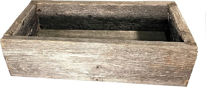 Decorative Barnwood Box | Authentic Rustic Weathered Wood Box for Table Decoration, Weddings, Parties, and Home (Weathered Gray)