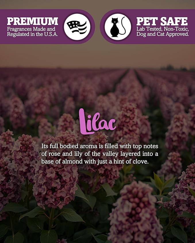 Pure Lilac Premium Tealight Candles - Highly Scented with Essential & Natural Oils - 6 Purple Tea Lights - Beautiful Candlelight - Made in the USA - Flower & Floral Collection
