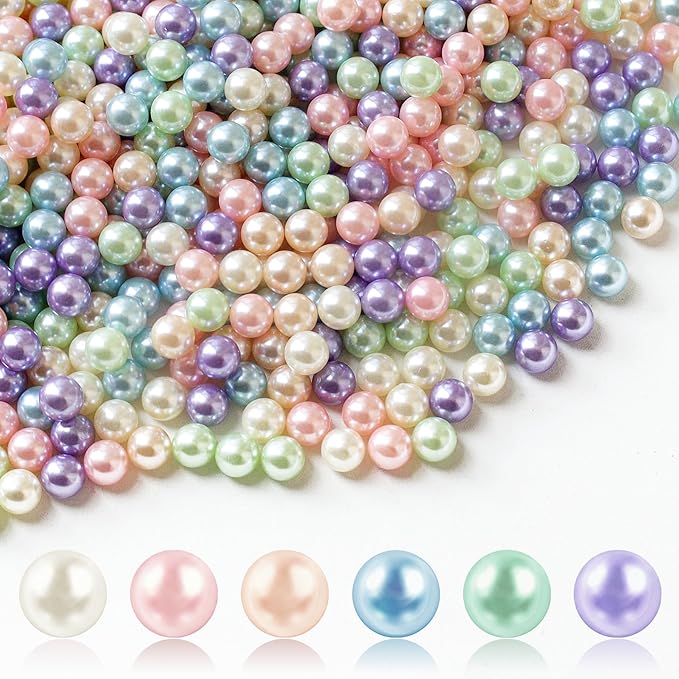 1400Pcs Macaron Colors Vase Filler Pearl Beads for Crafting 8mm Beads No Holes Decor Suitable for Wedding Decor, Party Decorations, Centerpiece Table Decorations