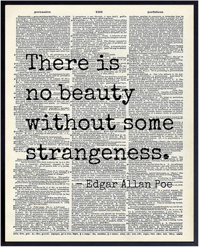 Edgar Allan Poe Quote 8x10 Dictionary Art Wall Decor Picture - Upcycled Vintage Retro Decoration for Home, Office, Apartment, Living Room, Bedroom, Bathroom - Gift for Poetry Fans