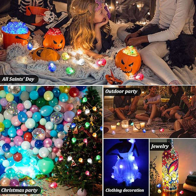 200PCs Balloon Lights, Long Standby Time Mini Ball Light, Mini Led Lights for Paper Lantern, Easter Eggs and Party Wedding Birthday Festival Christmas Decoration (Glow steadily Purple)