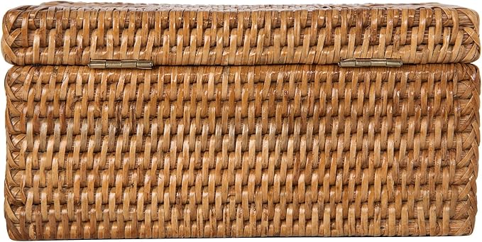 La Jolla Rattan Storage Box for Wet Wipes, Jewelery and More (Honey-Brown)