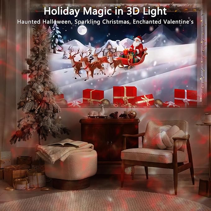 AIRIVO 3D Galaxy Projector, 3D Visual Star Projector with 90 3D Scenes, Planetarium Projector with Bluetooth Speaker, Moving Stars, Night Light Projector for Room Decor, Kids Adults, Christmas, White