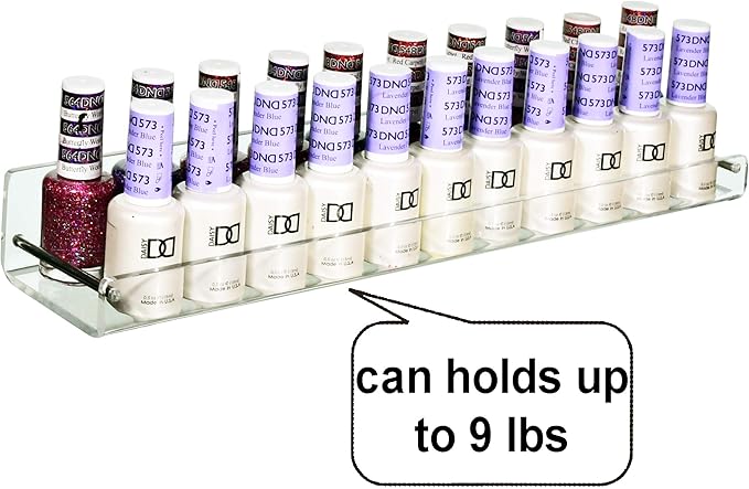 AMT 4 Pack Acrylic Floating Shelves, 15" L x 3.25" W, Clear Bathroom Wall Shelf, Bookshelves, Invisible Display for Office, Bedroom, Small Gap Allows Water to Escape, Free Screws & Drill Bit (Medium)