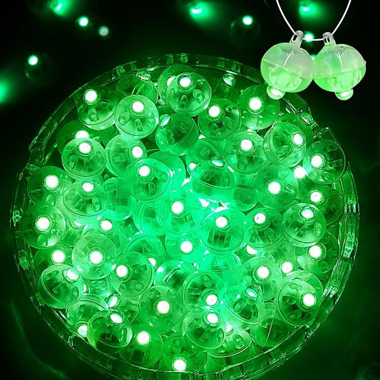 200PCs Balloon Lights, Long Standby Time Mini Ball Light, Mini Led Lights for Paper Lantern, Easter Eggs and Party Wedding Birthday Festival Christmas Decoration (Glow steadily Green)