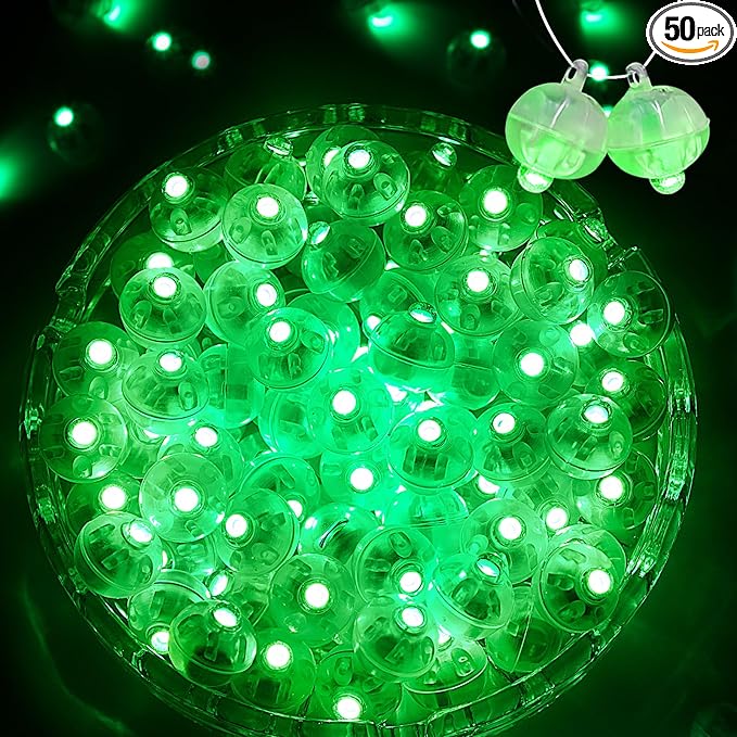 50PCs Mini Led Lights, Led Balloons Light for Party Decorations Neon Party Lights for Paper Lantern Easter Eggs Birthday Party Wedding Halloween Christmas Decoration(Glow steadily Green)