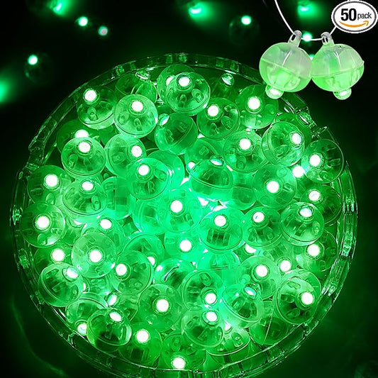50PCs Mini Led Lights, Led Balloons Light for Party Decorations Neon Party Lights for Paper Lantern Easter Eggs Birthday Party Wedding Halloween Christmas Decoration(Glow steadily Green)