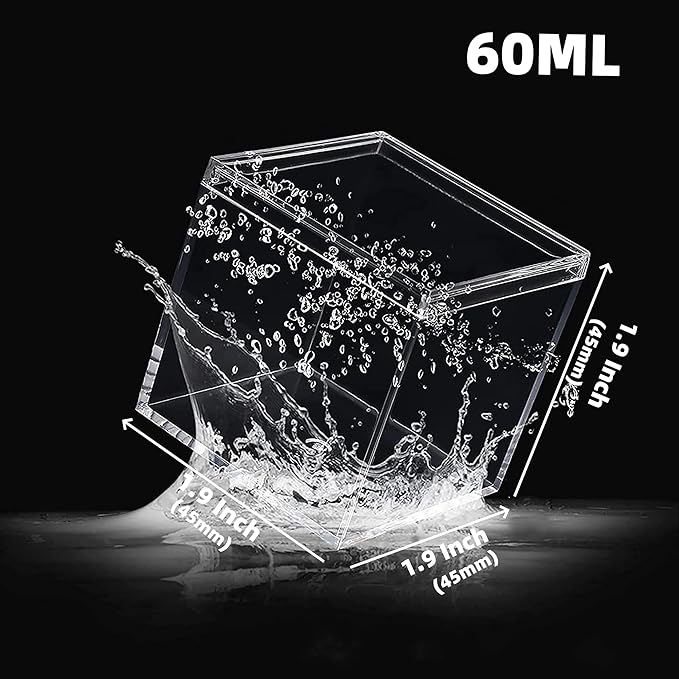 KissYou Small Acrylic Box 4 Packs Clear Boxes with Lid Acrylic Square Cube for Display Jewelry Storage Boxes Party Decorative Box