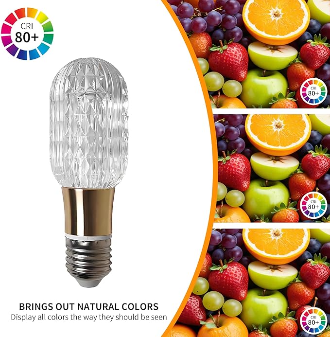 6pcs Acrylic Decorative E26 LED Light Bulbs 5w Equivalent 30 watt, Unique Fancy Light Bulb Soft White 6500k,Non-dimmable Lightbulbs for Living Room Dining Room,150 Lumens (B003-White-6500k, 6pcs)