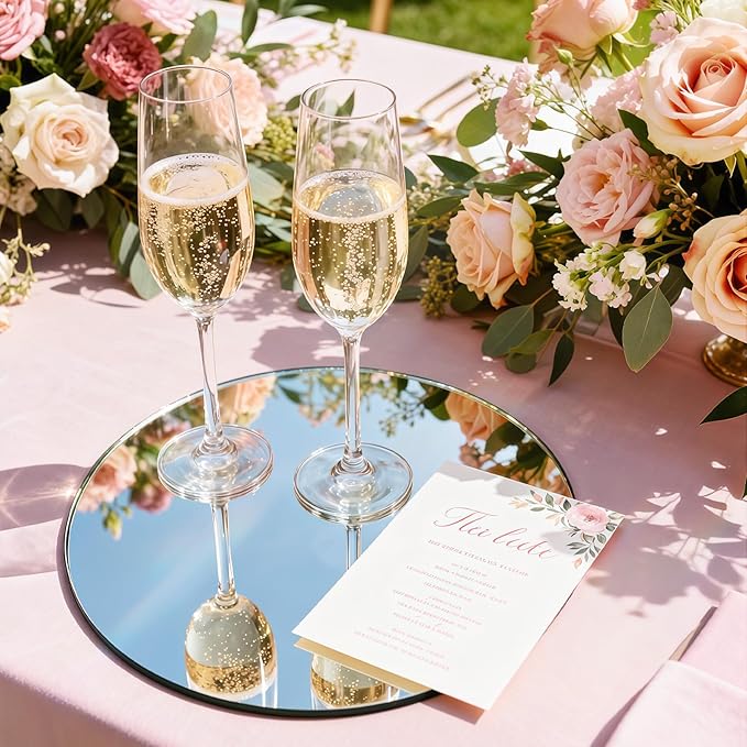 30PCS Round Mirrors for Centerpieces for Tables, 6" Circle Flat Mirrors Trays Plates for Centerpieces for Table Decorations, Circle Mirror Candle Plates for Wedding Table Centerpieces