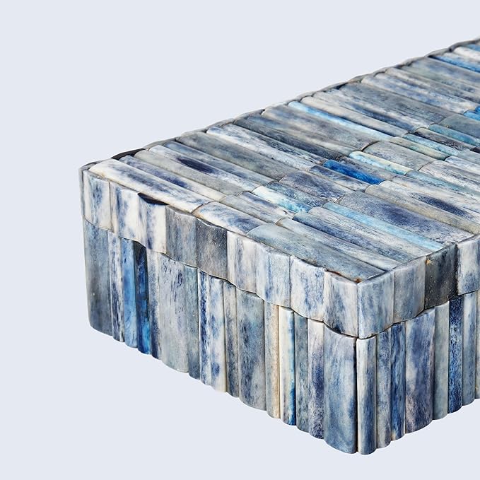Handicrafts Home Decorative Storage Box 10x6 – Remote Organizer Box with Lid, Modern Decorative Keepsake Box, Boho Shelf Décor, Memory Box for Photos or Letters, Decorative Box for Table Décor