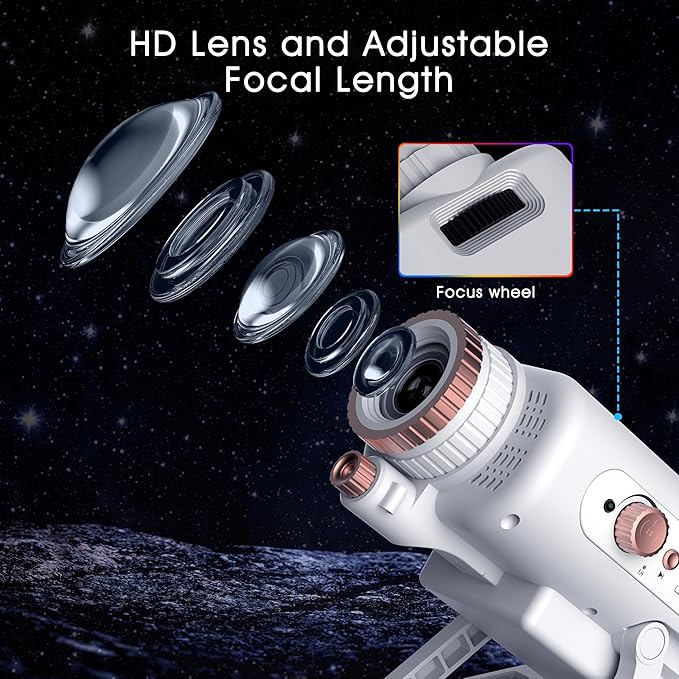 AIRIVO Cinematic Mood Projector, 3D Galaxy Star Projector with 60 Moving 3D Scenes&Bluetooth Speaker, Planetarium Night Light for Room Decor, Gifts for Kids, Teens, Adults, Valentine's Day