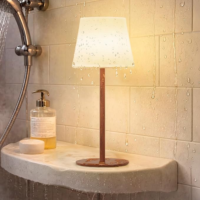 EZVALO Spa-Like Shower Lamp – IP65 Waterproof Bathroom Lamp, Rechargeable Cordless Mood Light, 3 Color Temps for Relaxing Bathroom & Bathtub Experience (1 Pack)
