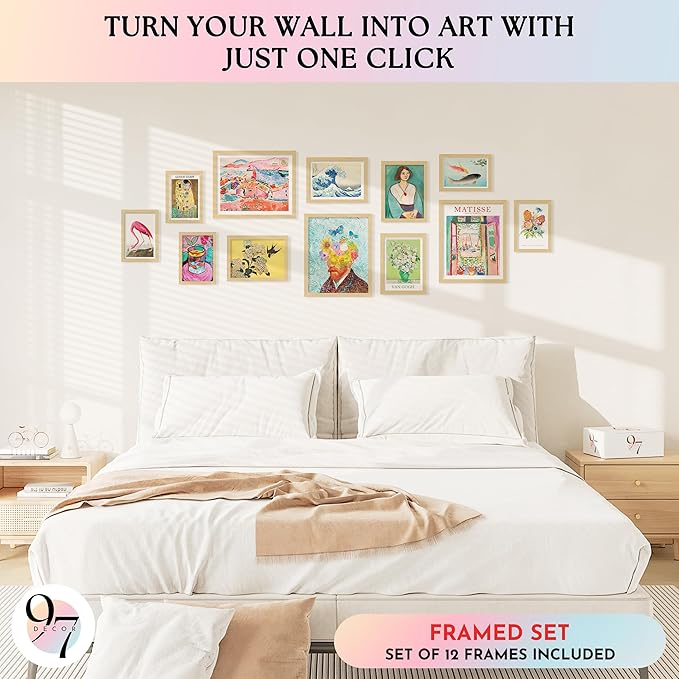 97 Decor Eclectic Home Decor Aesthetic - 16 Pcs Maximalist Decorations Funky Posters, Retro Eclectic Wall Decoration, Quirky Colorful Pictures Gallery Wall Art Prints For Dorm Bedroom Decoration (Unframed)