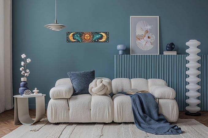 Sun and Moon Metal Sign 4x16 in Decorative Iron Metal Plaque for Door Wall Home Room Farmhouse Street Store Garage Bar Garden Cafe Decor