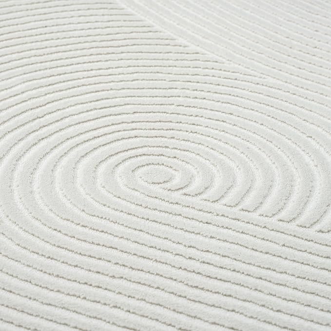 Abani Cream Area Rug for Living Room, Bedroom- Zen Reiki Pattern- 6' Round -Durable & Easy to Clean