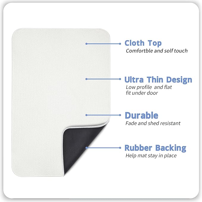 Bosap Bathroom Rugs Set 2 Pieces,Thin Bathroom Mats,Toilet Rugs,Quick Dry,Non-Slip,Machine Washable,Low Pile,Absorbent Bath Mats,Shower,Sink,Home Decor Accessories.Cream,1'5"x2'3"+1'8"x2" U Shape