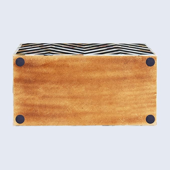 Handicrafts Home Large Decorative Storage Box with Lid– 10x5x5” Coffee Table Organizer, Keepsake-Decorative Boxes for Home Decor, Stylish Decorative Box for Office Décor-Nacre Trance