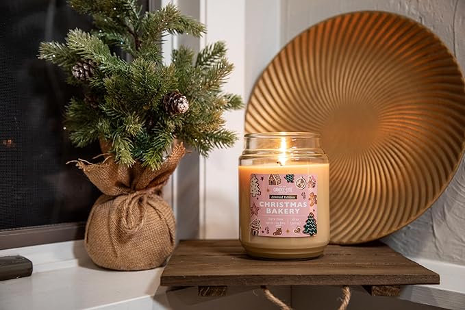 Candle-lite Christmas Scented Candles, Sugar Cookies with Coconut Cream, 18 oz Single-Wick Jar Candle, Proudly Poured in USA, Christmas Home Decor, 110 Hours of Burn Time, Holiday Gift for Men & Women