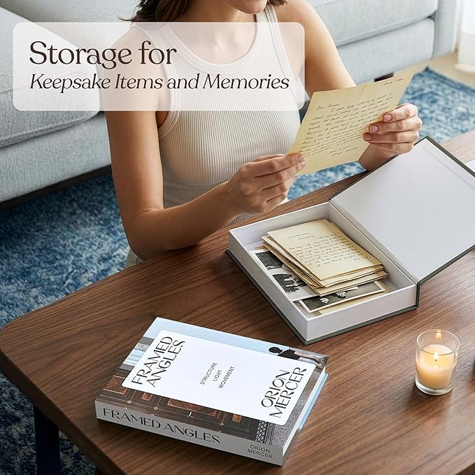 MESMOS Set of 2 Decorative Coffee Table Books, Interior Design Faux Storage Boxes for Bookshelf & Living Room Home Decor, Hardcover Fake Books for Decoration, Modern Photography & Lifestyle Series