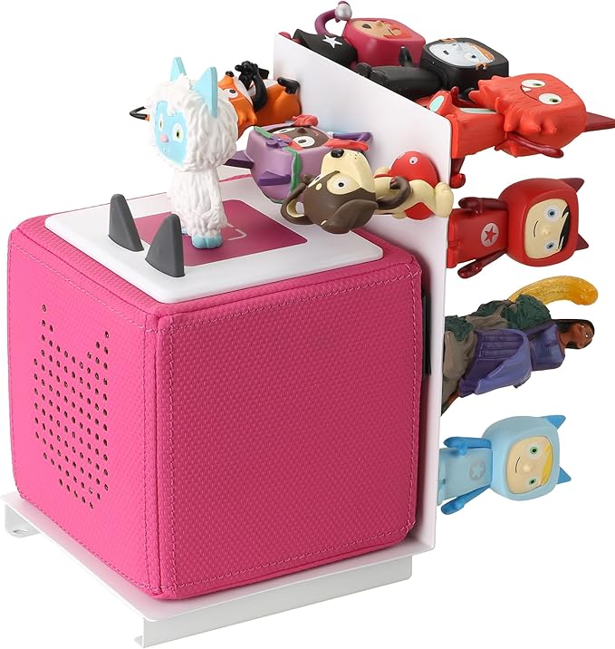 Tonies Storage Shelf for Tonies Box Organizer & Tonies Figures – Magnetic Metal Floating Shelves for 15~20 Tonies Characters ＆ Toniebox 1/2 Player, Designed for Kids' Gifts, L Shape