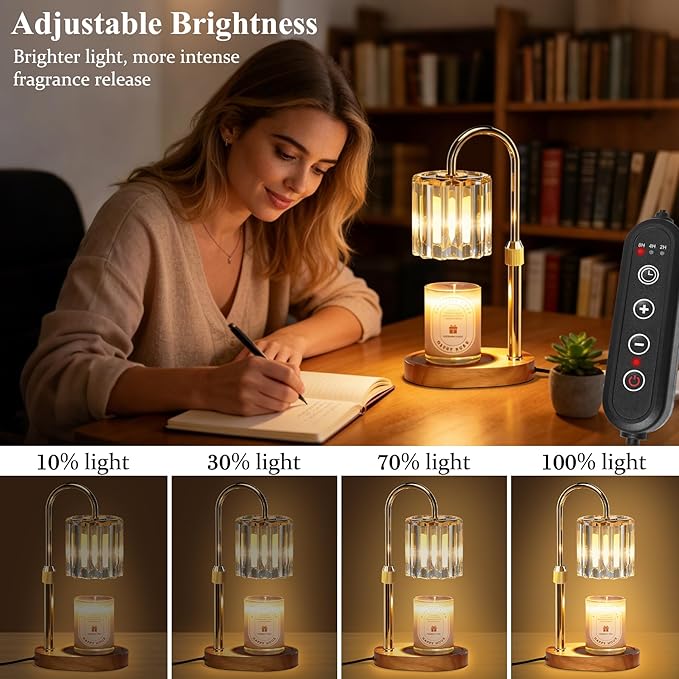 Lukasa Candle Warmer Lamp, with Timer Dimmer Adjustable Height, Home Decor, Room Decor, Wax Melt Warmer for Candles, Gifts for Mom, Mothers Day Gifts, Birthday Gifts for Women