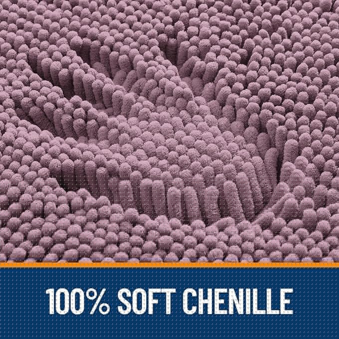 OLANLY Large Bathroom Rugs 45x27, Extra Soft Absorbent Chenille Bath Rugs, Rubber Backing Quick Dry, Machine Washable Bath Mats for Bathroom Floor, Tub and Shower, Home Decor Accessories, Deep Plum