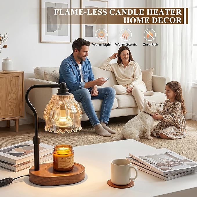 Candle Warmer Lamp with Timer and Wireless Remote Control, Dimmable Candle Warmer for Jar Candles, Height Adjustable Wax Melts Warmer, House Warming Gifts New Home Decor, Gifts for Women Mom