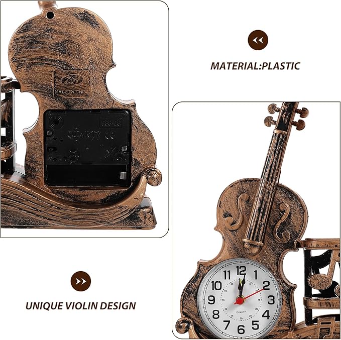 Garneck Violin Pen Pencil Holder Decoraciones Para Salas De Casa Bookcase Shelf Violin Model Figurines Wooden Stationery Iron Pencil Holder Pen Organizer Desk Child Plastic Accessories