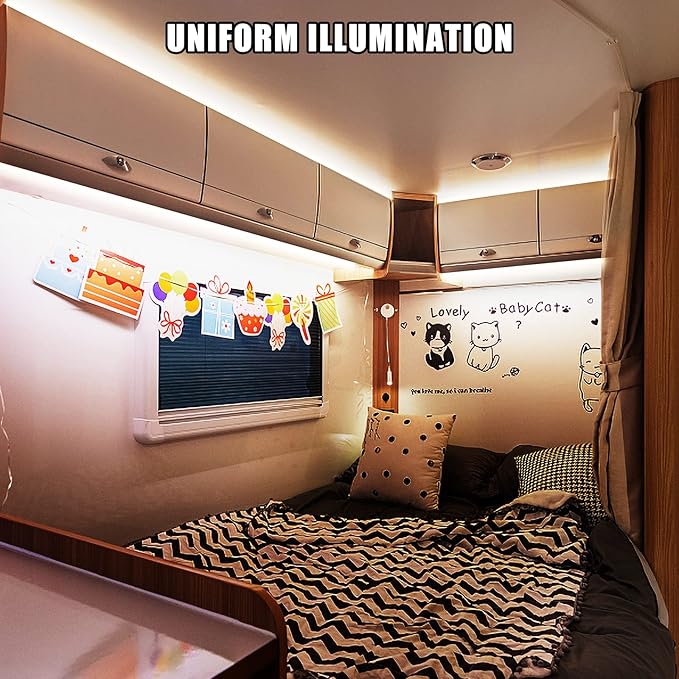 Tatazone 5V USB COB Led Strip Light with RF Remote, 4.92ft Dimmable 4000K CRI93+ USB Powered COB Led Light Strip, Indoor COB Led Light for Cabinet, TV, Camping, Monitor, Showcase, Motorhome