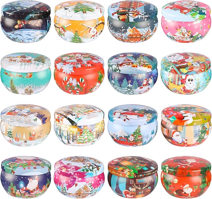 16PCS Scented Candles Christmas Gift Set, Natural Soy Wax 2.5oz Candles for Christmas Gift, 16 fragrances Flavor