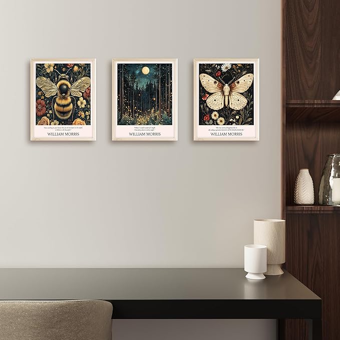 Eastern Print William Morris Wall Art Set Of 7 Prints, Vintage Animal Artwork For Walls Living Room And Bedroom, Colorful Posters For Room Aesthetic, Nature Botanical Wall Decor, Unframed 8x10 Inches