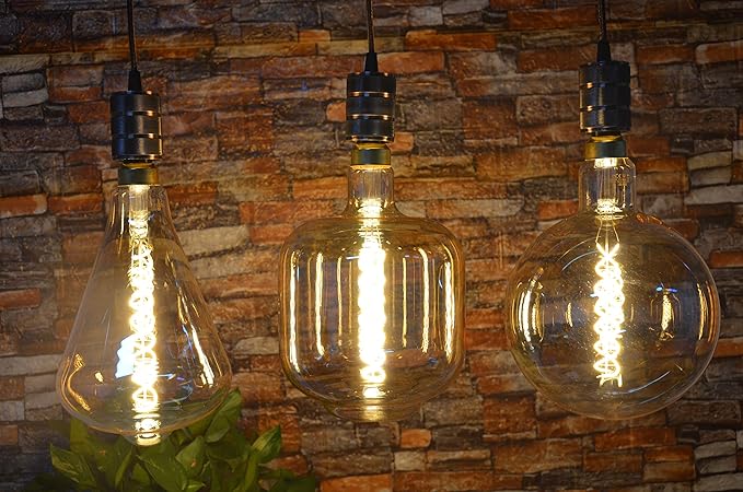 SD LUX Oversized Vintage Giant LED Light Bulb Huge Edison Bulb - Dimmable, 8W 450LM (50W Equi), Warm White 2200K, Medium E26 Base - Perfect for Decorative Pendant Lighting, 1 Pack(ST164)