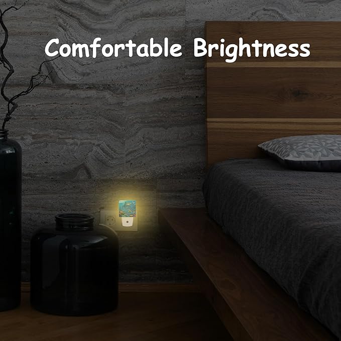 Tropical Underwater World Night Light,Shark Turtle Fish Jellyfish Plug-in Night Light Auto Dusk-to-Dawn Sensor Energy Efficient LED Lamp for Room Decor,Hallway,Kitchen,Bathroom,Nursery,Stairs