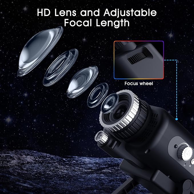 AIRIVO Visual Star Projector, 3D Dynamic Projector with 60 3D Scenes, Galaxy Projector with Bluetooth Speaker, Night Light Projector for Room Decor, Ideal Gift for Kids, Adults, Valentine's Day