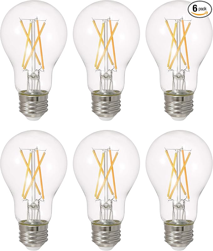 Sylvania Led Truwave Natural Series A19 Light Bulb, 75W Equivalent, Efficient 11W, 1100 Lumens, Dimmable, Clear, 2700K, Soft White - 6 Pack (40807)