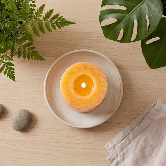 Aroma Naturals Lavender & Tangerine Essential Oil Scented Pillar Candle, Relaxing, 2.5 inch x 4 inch