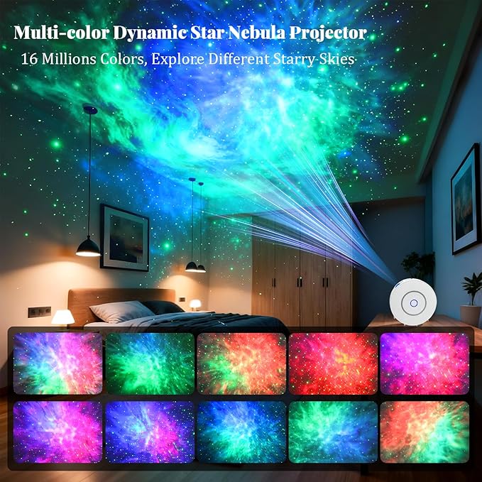 LIUYANG Galaxy Projector for Bedroom, Voice Control Star Projector with Nebula, Night Light for Kids Adults Room Decor Home Party Bar, Compatible with Alexa & Google Home Birthday Valentines Day Gifts
