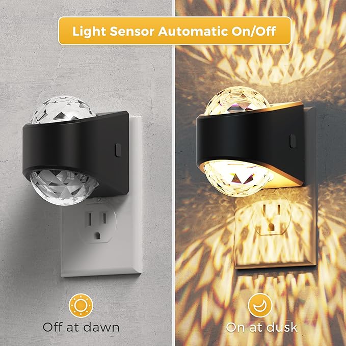 L LOHAS LED Night Light,Night Lights Plug into wall, Projector Night Light with Dusk to Dawn Sensor,3000K Soft White, Adjustable Brightness, Nightlight for Kids Nursery Bathroom Christmas Gift