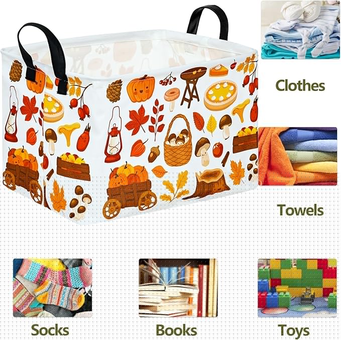 Rectangle Gift Shelf Nursery Storage Basket Laundry Hamper Storage Box and Bins for Home Clothes with Handles